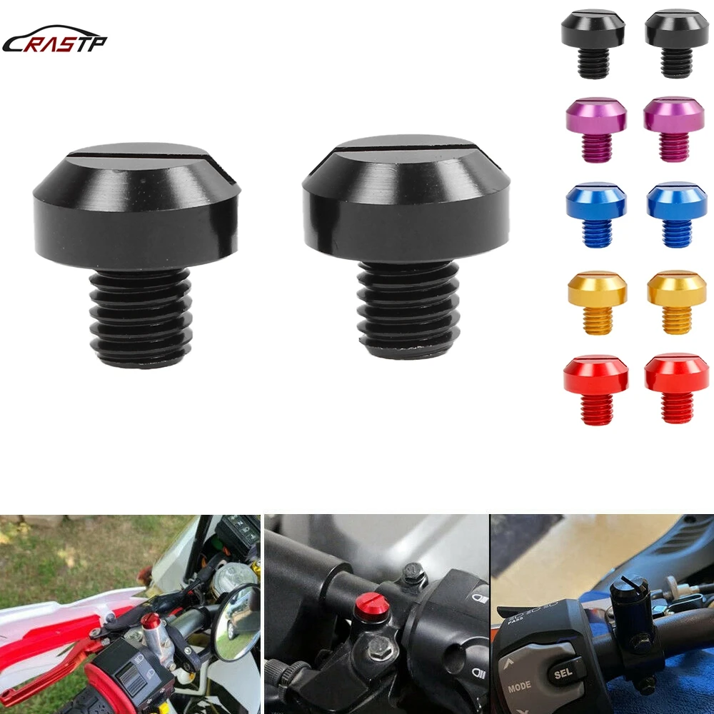 

2Pcs Mototcycle Clockwise M10 Mirror Hole Plug Screw For KTM Honda Yamaha Kawasaki Suzuki Car Accessories Mirror Hole Screw