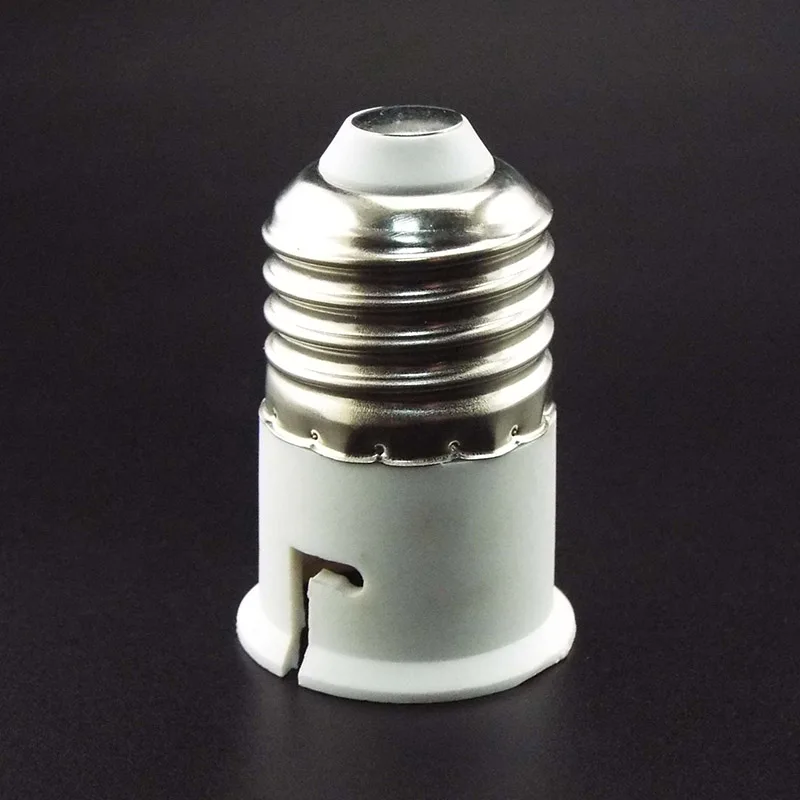 E27 to B22 Base LED Light Lamp Bulb Fireproof material Adapter Converter Socket Changer Connector Lamp Holder Socket Base White