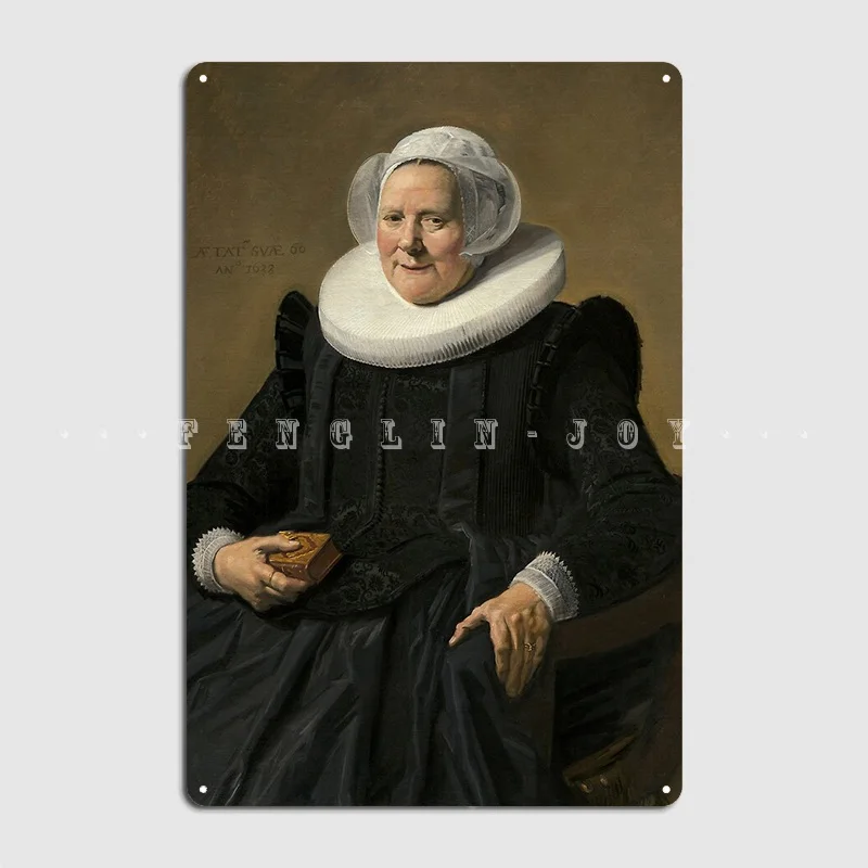 Portrait Of An Elderly Oil Painting Lady By Frans Hals Metal Sign Wall Mural Wall Funny Wall Decor Tin Sign Poster