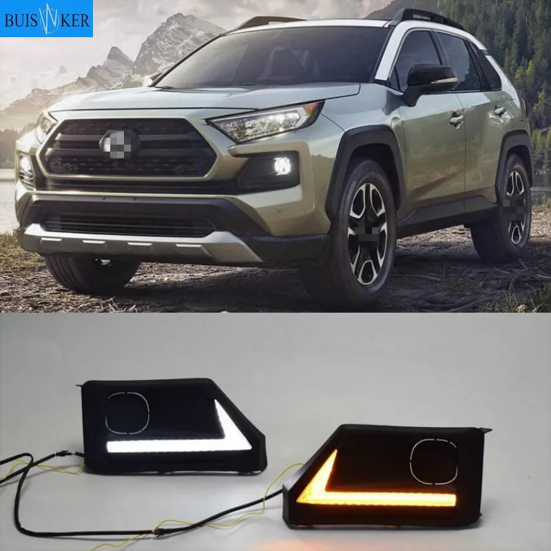 

LED DRL Day Light for Toyota RAV4 Adventure 2019-2021 Daytime Running Light Fog Lamp with Dynamic Sequential Turn Signal