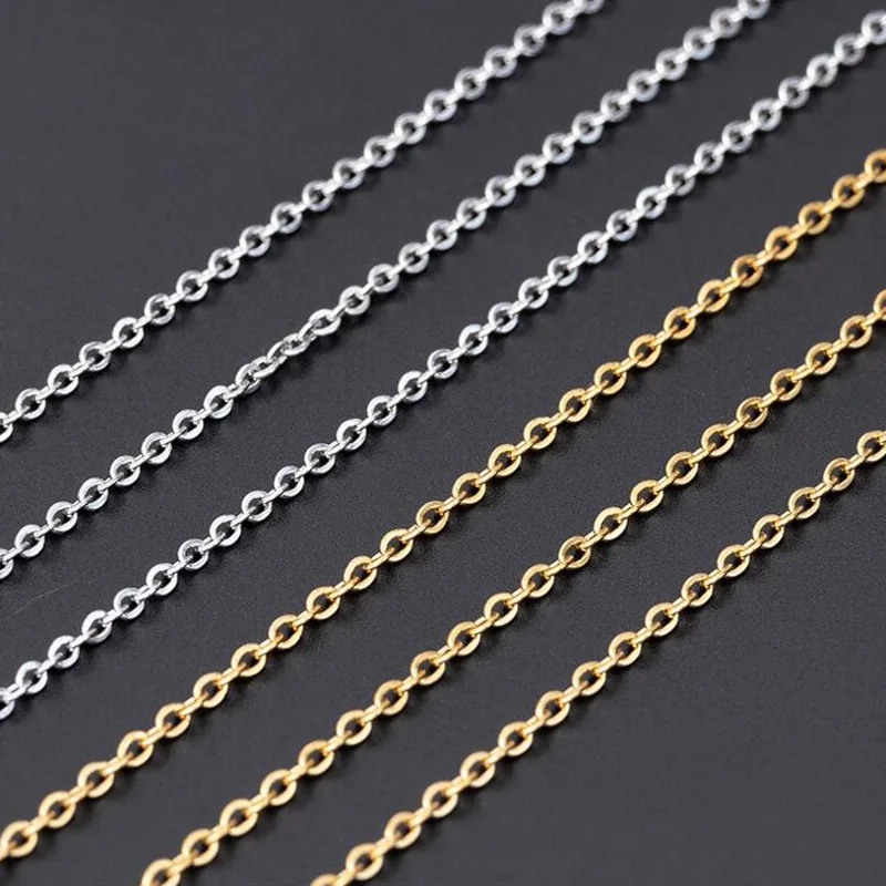 5 m/partia kabel ze stali nierdzewnej Link Chain luzem dla srebra złota 1.5mm 2mm 2.5mm 3mm naszyjnik łańcuch DIY ocena biżuteria materiały