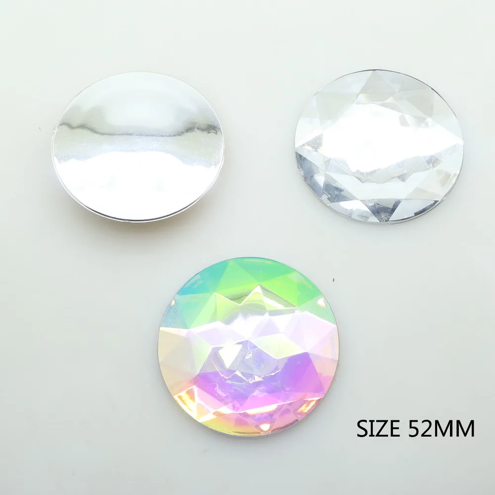 ZMASEY  New Large 5Pcs/Lot 52mm  Rhinestones Acryl Button DIY Home Garden Decoration Handwork Accessories Wholesale prices