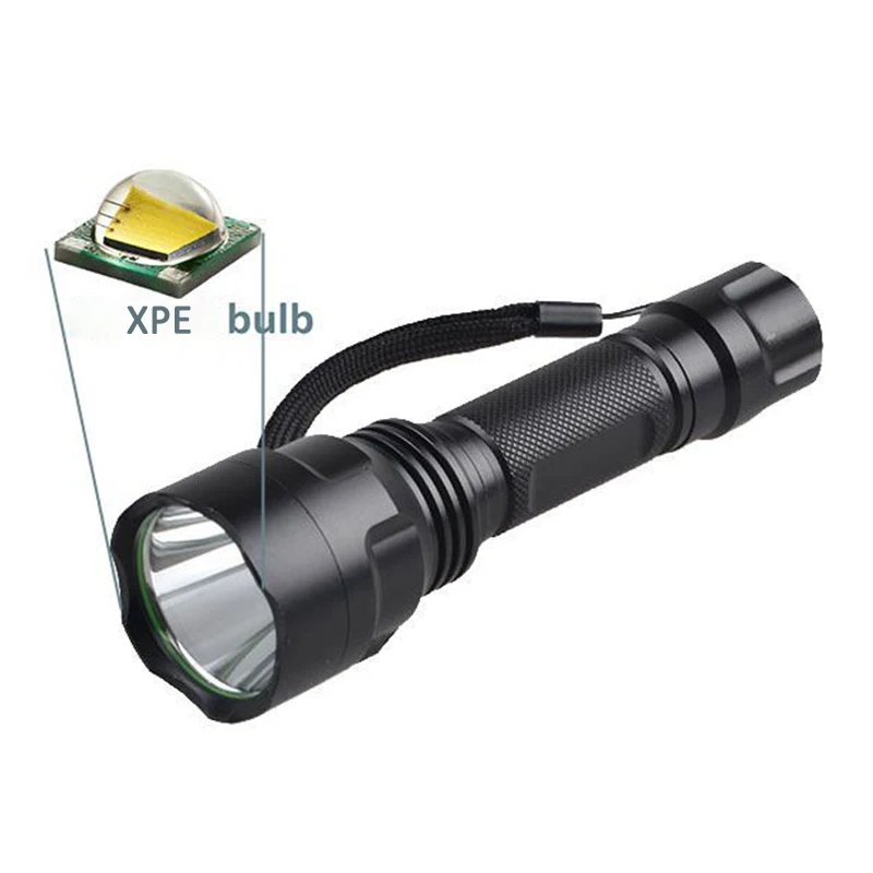 Professional Green Flashlight 18650 High Quality Light 3W XPE LED Green Light Tail Rope For Hunting Camping