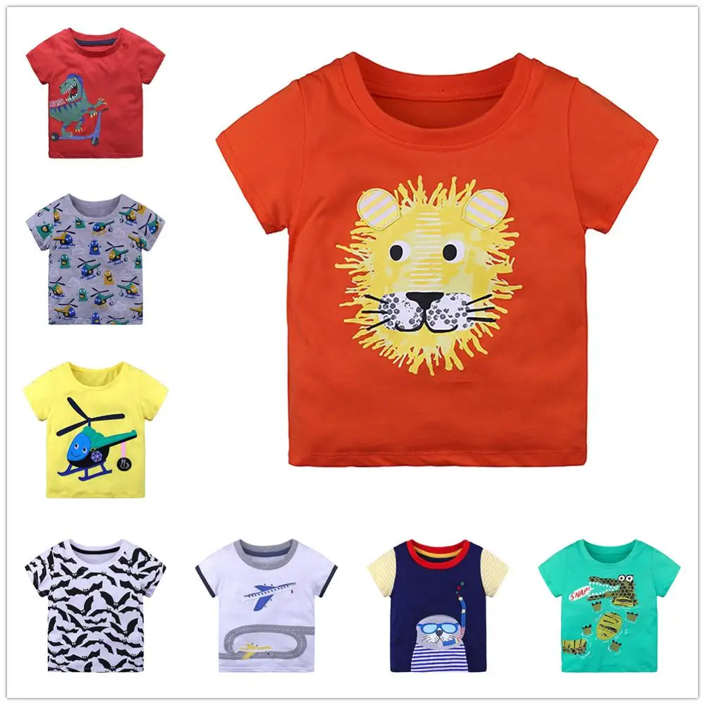 Lion Baby Boys T Shirts Toddler Tee Shirts Short Sleeve t-shirt Kid Top Cotton Sweatshirt Boy Singlet Jersey Soft Blouse 1-6Year