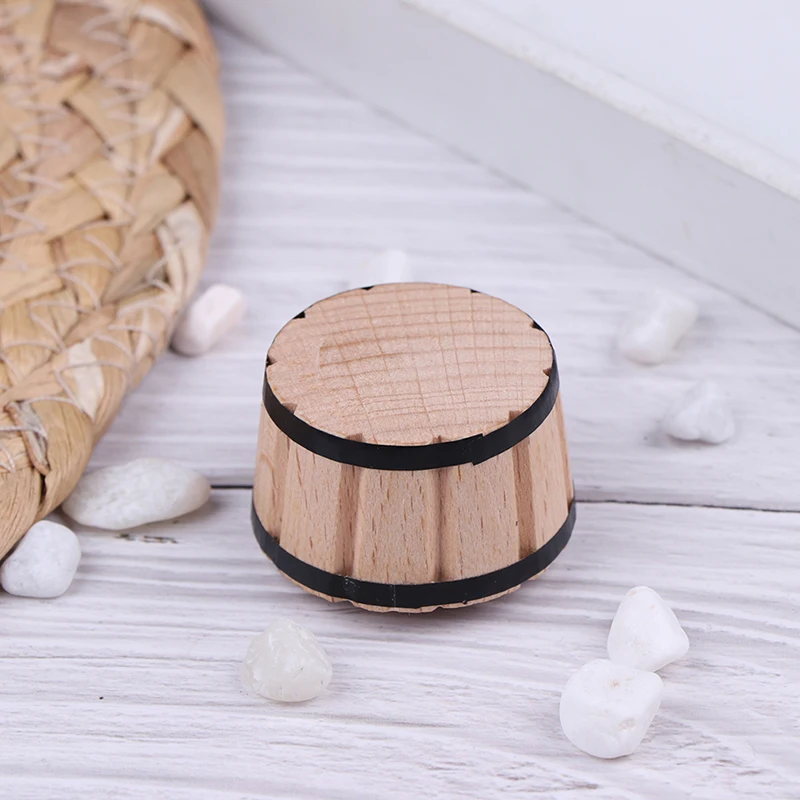 1:12 Dollhouse Miniatures Wooden Basin Wooden Barrel Furniture Accessories