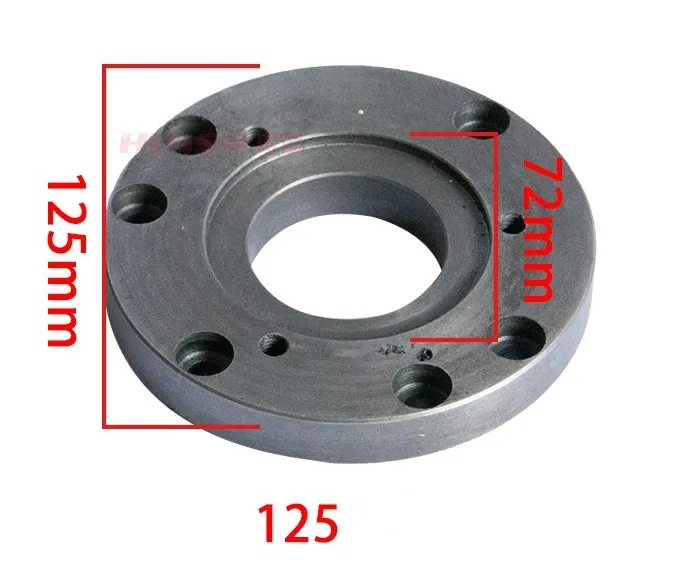 Placa traseira de 125mm 100mm, acessórios pequenos do torno do instrumento acessórios do torno, capa do mandril, placa de conexão
