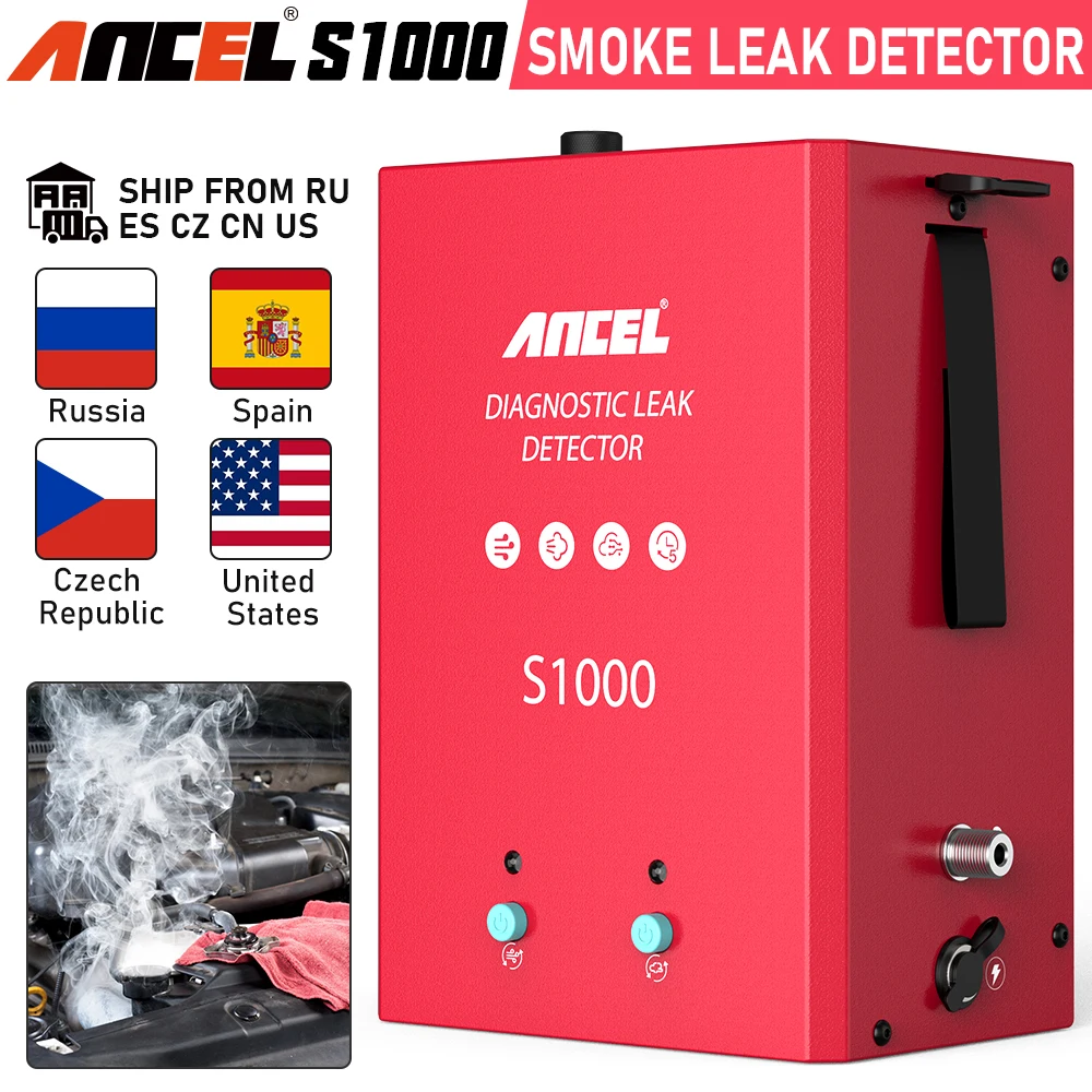 

ANCEL S1000 Car Smoke Leak Detector Automotive EVAP Leakage Gas Leakage Locator Oil Pipe Generator Diagnostic Tool