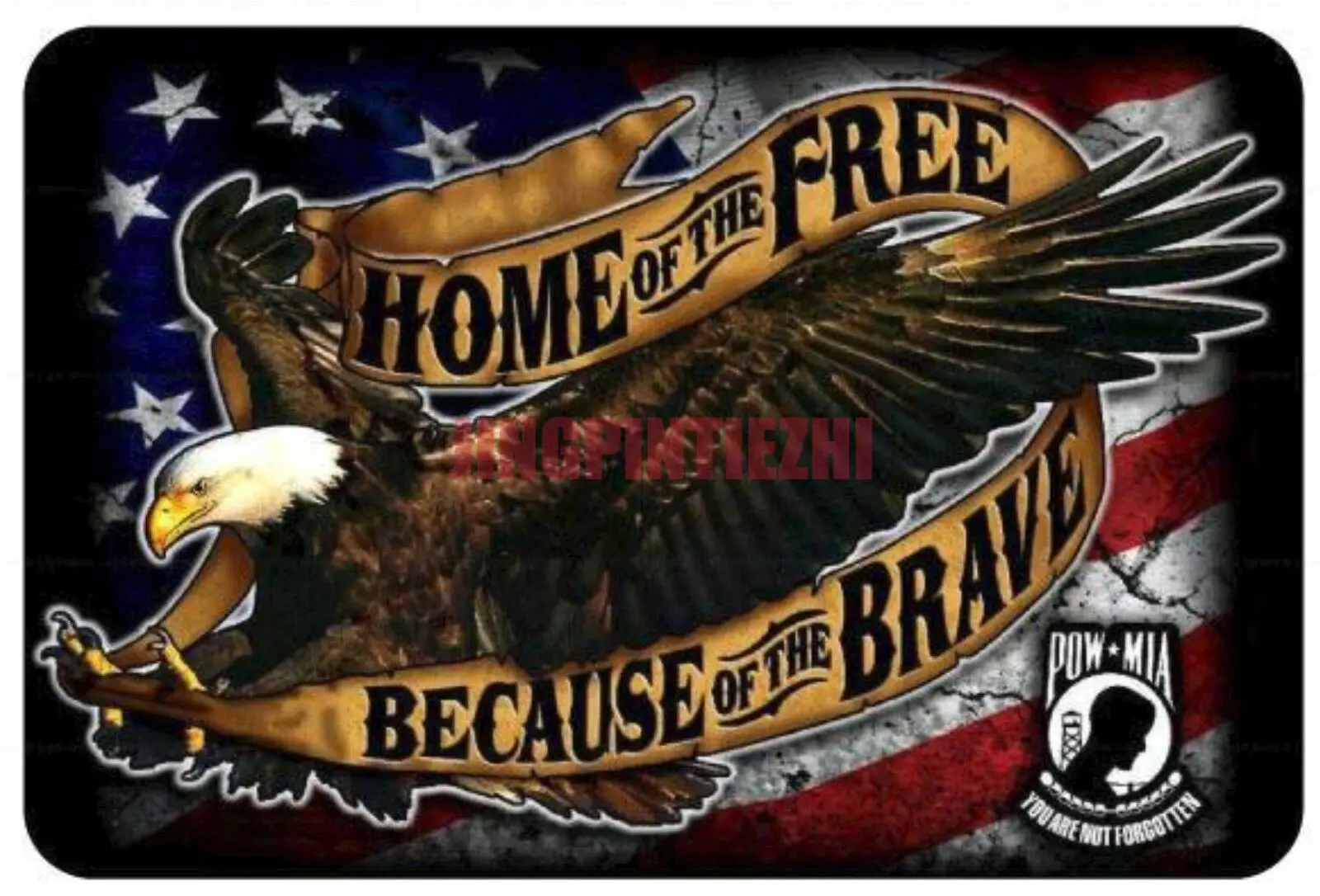 Personality Home of The Free Because of The Brave Flag Tool Box Bumper Sticker Vinyl Decal Car Decal  Decoration Laptop