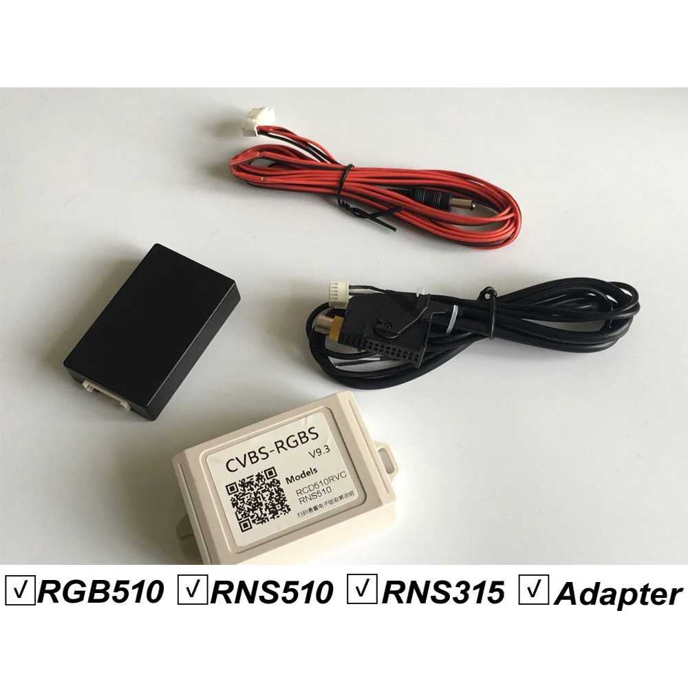 

V9.3 CVBS RGB Adapter and AV to RGB Converter Adapter For VW Volkswagen RNS510 RNS 510 RNS315 315 Flip Logo Camera Adapter