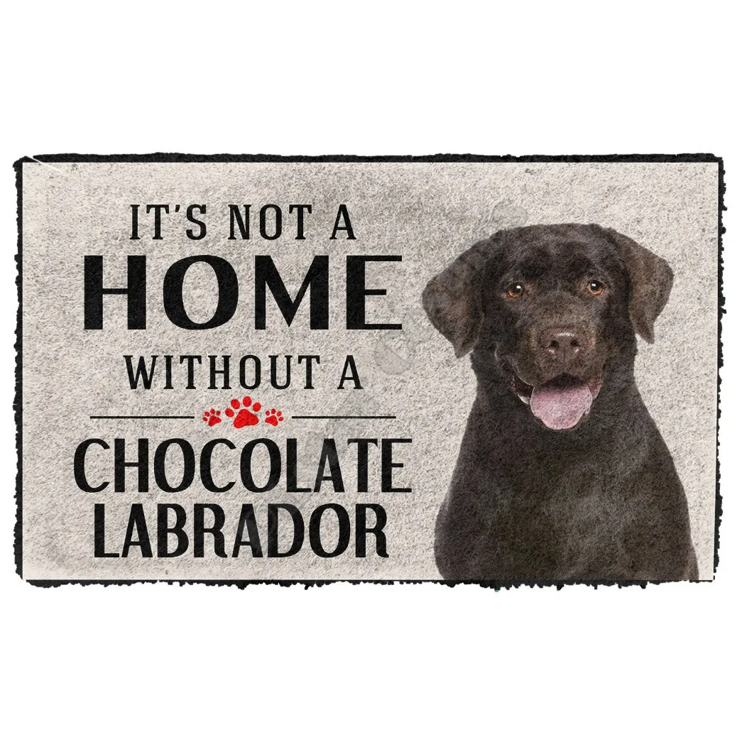 3D Non è una casa senza cioccolato Labrador zerbino personalizzato zerbino per interni tappetini antiscivolo per porte Decor portico zerbino