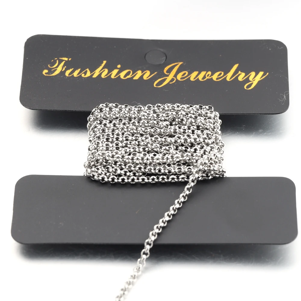 Cadenas BL de acero inoxidable de 2 metros, cadena de eslabones a granel, colgante DIY, collar, hallazgos de joyería, suministros de accesorios para
