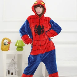 Winter Flannel Family Mother Father Kids Female Red Spider Animal Pijamas Girl Boy Pajamas Woman Hooded Home Clothing Kigurimi