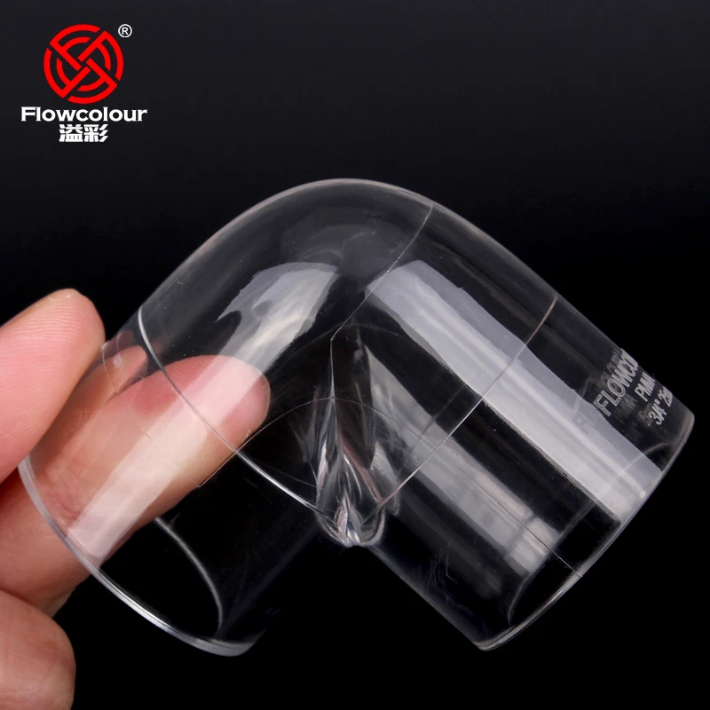 Flowcolour 32mm Transparent Acryl 90 Grad Ellenbogen Glas Rohr Bindung Aquarium Lab verwenden Fisch Tank Rohr Adapter