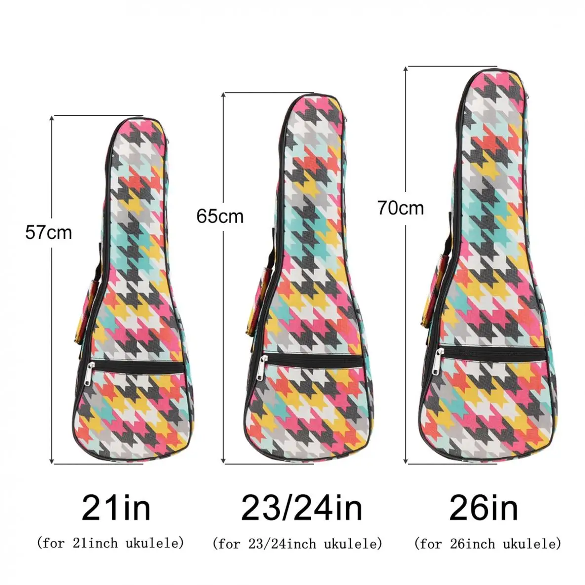 21 / 23 / 26 Inch Colorful Portable Ukulele Bag Durable 10mm Sponge Soft Case Gig Ukulele Mini Guitar Waterproof Backpack