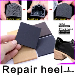 Suela de goma para reparación de zapatos de tacón alto, patrón de onda de grano de neumático, plantilla de trabajo, almohadillas de talón, 1 par