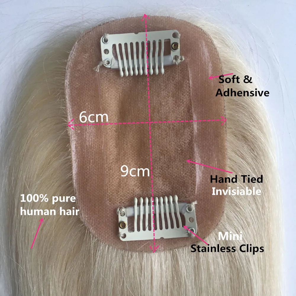 6*9 Silk Base Hair Topper For Women Blonde Black Brown 14
