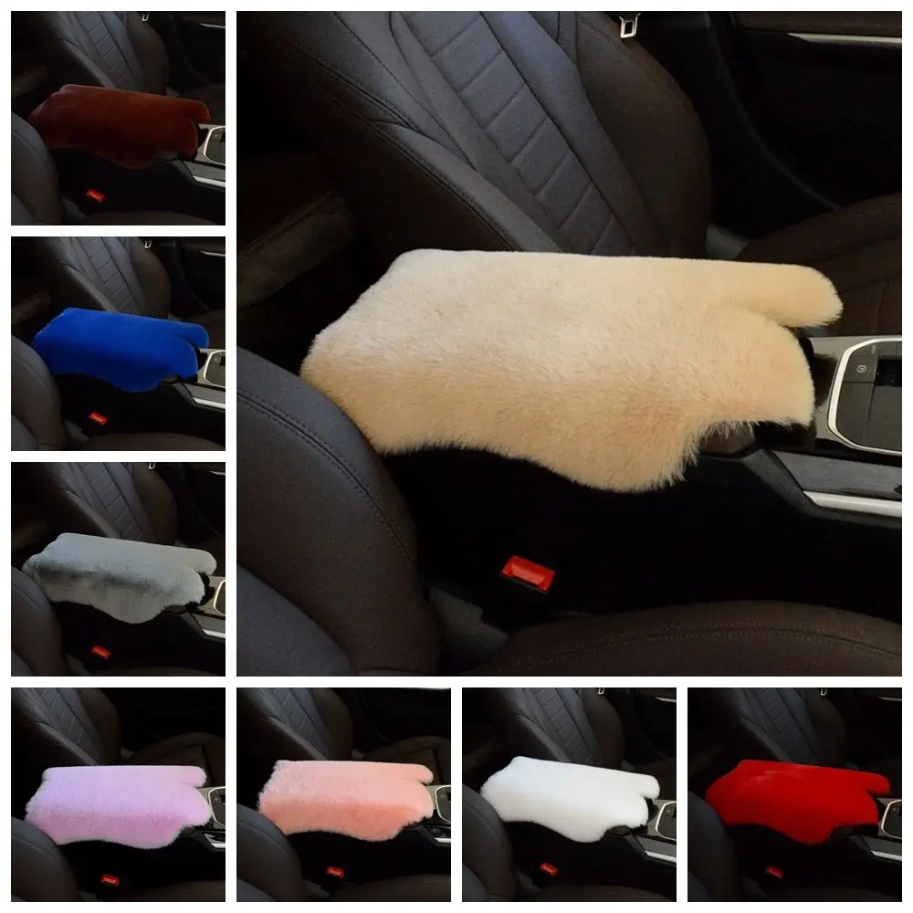 

Automobile Furry Cover Interior Accessories Warm Plush Mat Seat Box Cushion Car Armrest Pad Center Console