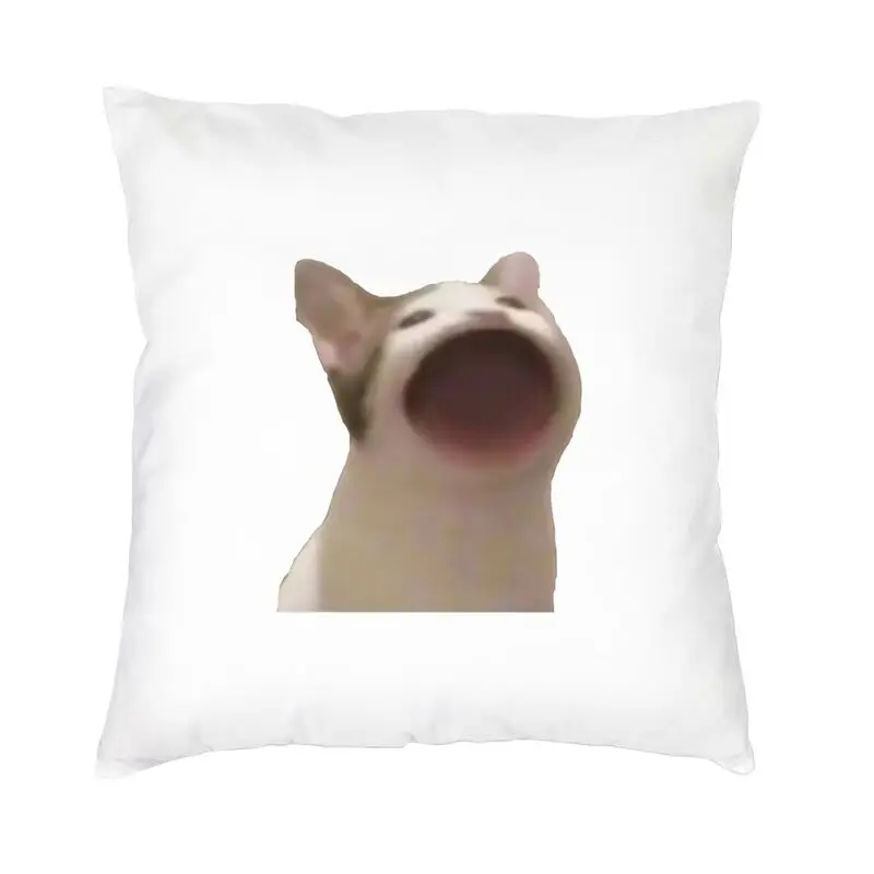 Nordic Popcat Click Game Sofa Cushion Cover Funny Meme Pillow Case Home Decorative Polyester Pillowcover