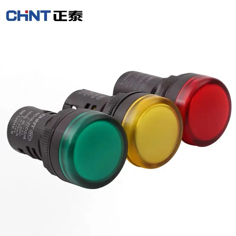 CHINT Indicator Light ND16-22DS AD16 ND16 Red Green Yellow White Blue Power LED Signal Lamp 220V 380V AC DC 24V 36V 12V