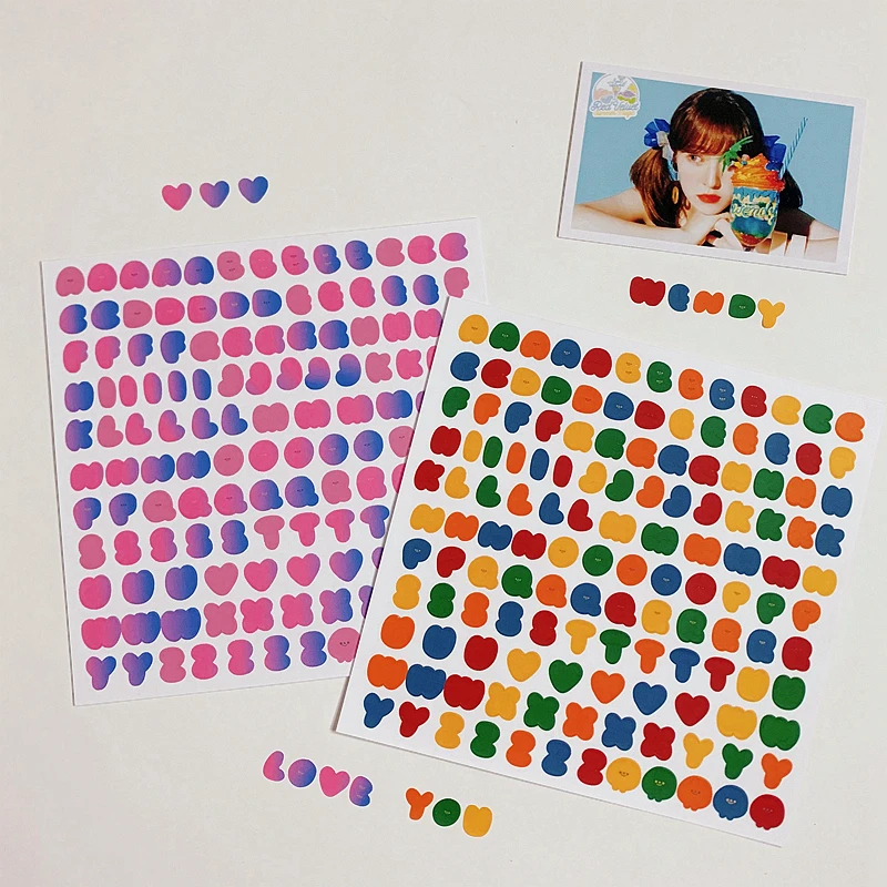 2 Pcs/Set Gradient Colorful English Letters Decorative Stickers Scrapbooking Stick Label Diy Diary Album Stationery Sticker