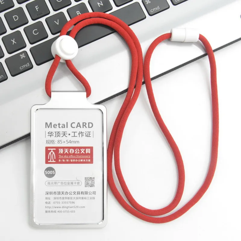 ID Card Holder Business Card Holder Desk Accessories Photocard Holder Aluminum Alloy Office Supplies Stationery Holder Cards