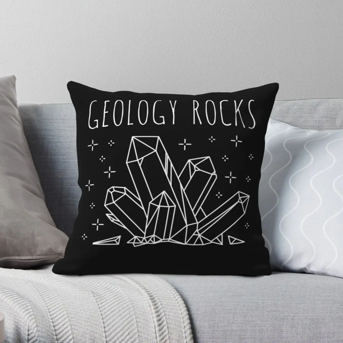 Geology Rocks Square Pillowcase Polyester Linen Velvet Creative Zip Decorative Pillow Case Bed Cushion Cover