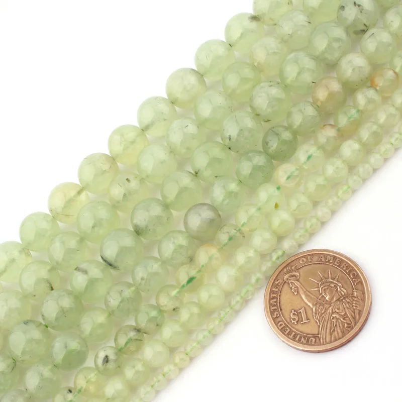 

Natural Stone Green Prehnite Round Smooth Faceted Bracelet NecklaceLoose Beads Strand 15 inches for Jewelry Making 6/8/10mm