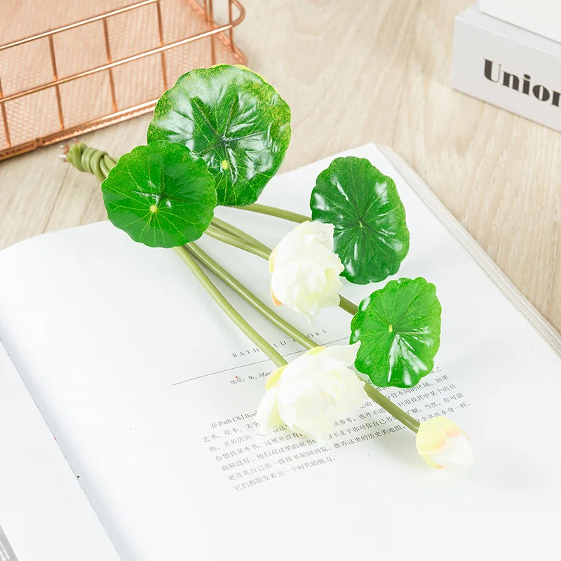 27cm Lange Lotus Gemischt Farbe Künstliche Blume Lebensechte Wasser Lilie Micro Landschaft für Hochzeit Teich Garten Gefälschte Pflanzen Decor – Detail 3