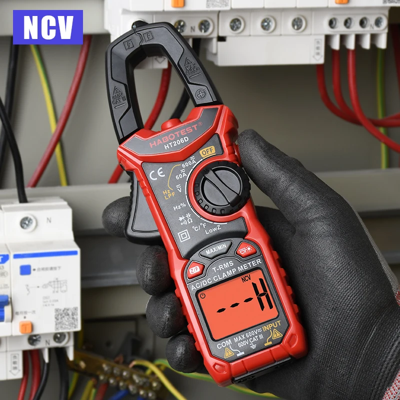 Professional Clamp Multimeter Digital Automotive Tester HABOTEST True RMS Ohm Capacitance Hz AC DC NCV Amperometric Clamp Meter