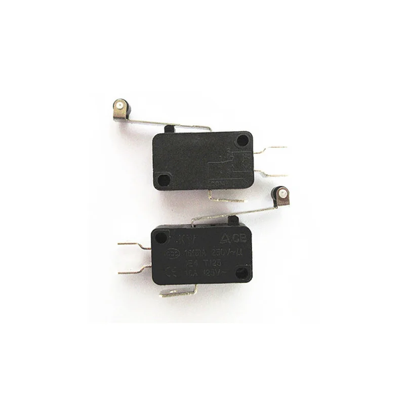 20PCS HOT NEW Micro travel switch Copper contact limit moving point switch black PIN6.3mm 5A 250VAC KW8