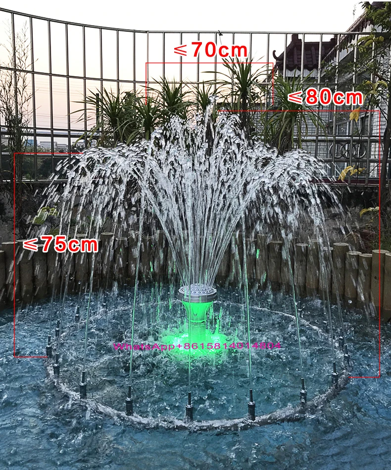 Fountain submersible pump,fish pond garden landscape fountain,koi pond landscape pool fountain head,slowly changing LED lights