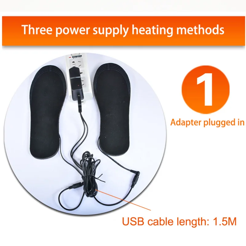 Palmilhas aquecidas sapato inverno ao ar livre esportes aquecimento palmilha inverno quente pé elétrico almofada de aquecimento pés mais quente