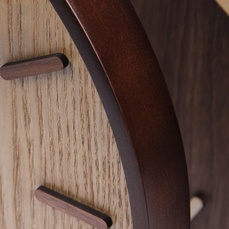 Creative Large Bamboo Wood Wall Clock Simple Modern Design Watch Living Room Wooden Clocks Silent No Glass Home Decor 14 inch
