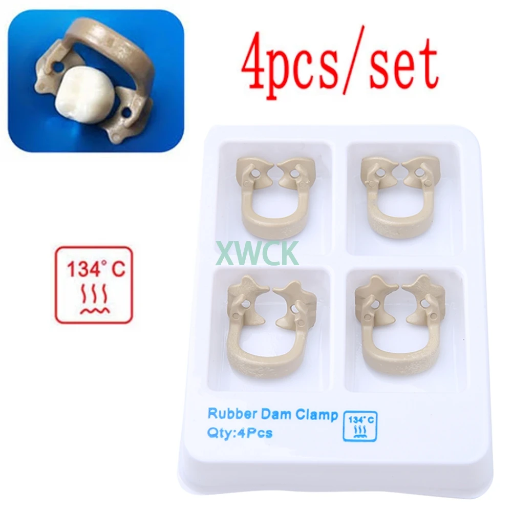 

4pcs/set Dental Rubber Dam Clamps Rubber Barrier Clip Resin Material For Dental Lab Dentist Tools