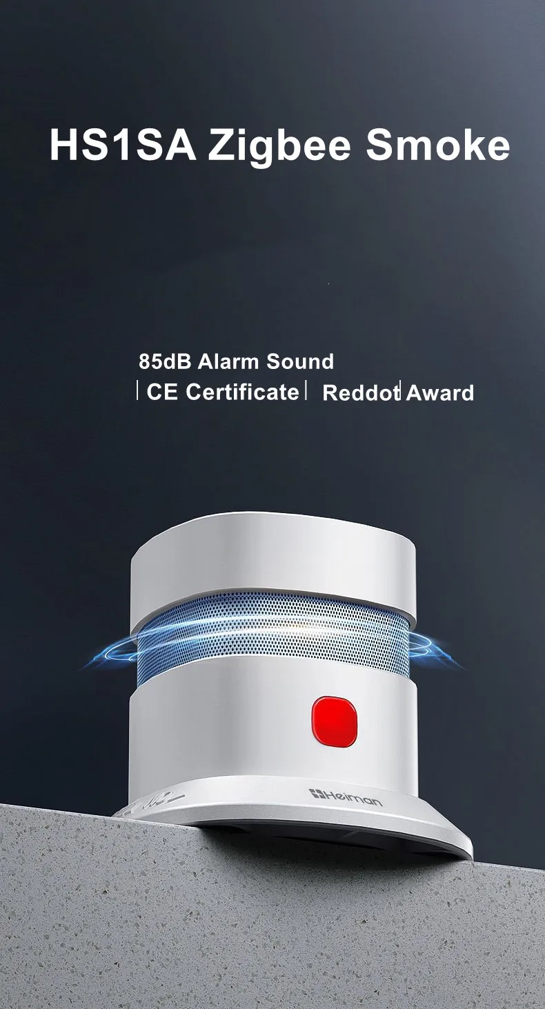 Zigbee 3,0 Rauchmelder Smart Anti-Feuer Alarm Rauch Sensor Mit CE EN14604 Rosh Genehmigt Arbeitet Mit SmartThings Hause assistent