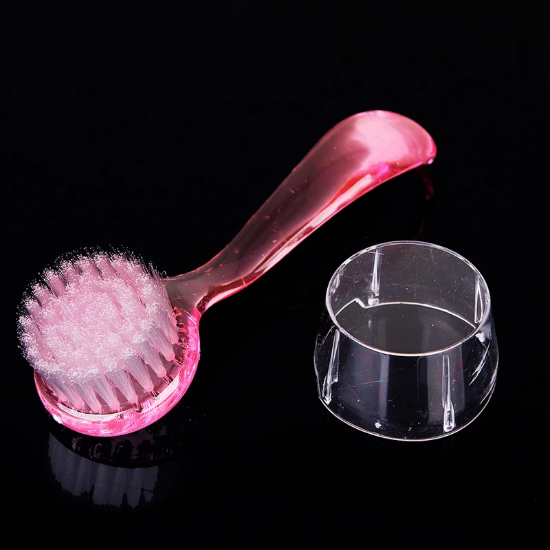 Professional Acrylic Nail Brush with round Head Cap Manicure Tools Holder Dust Powder 1PC Set for Nail Art And Salon Use