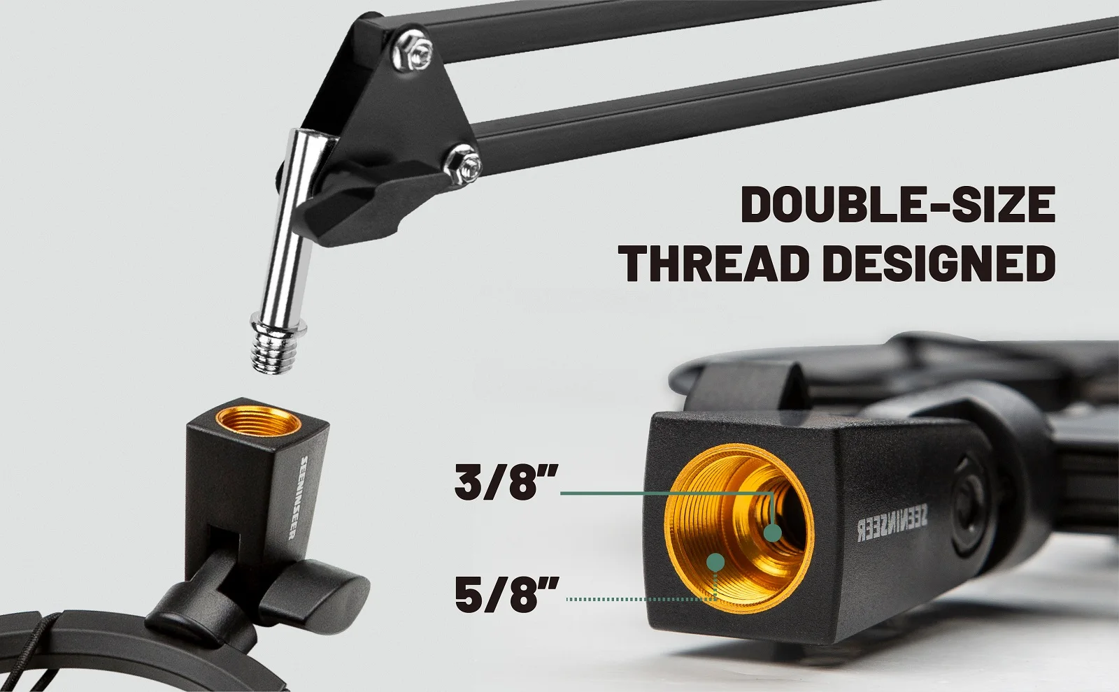 ไมโครโฟน Shock Mount โลหะน้ำหนักเบา Shock Mount การจับคู่แขน Mic สำหรับ Podcast,Gaming,การบันทึก