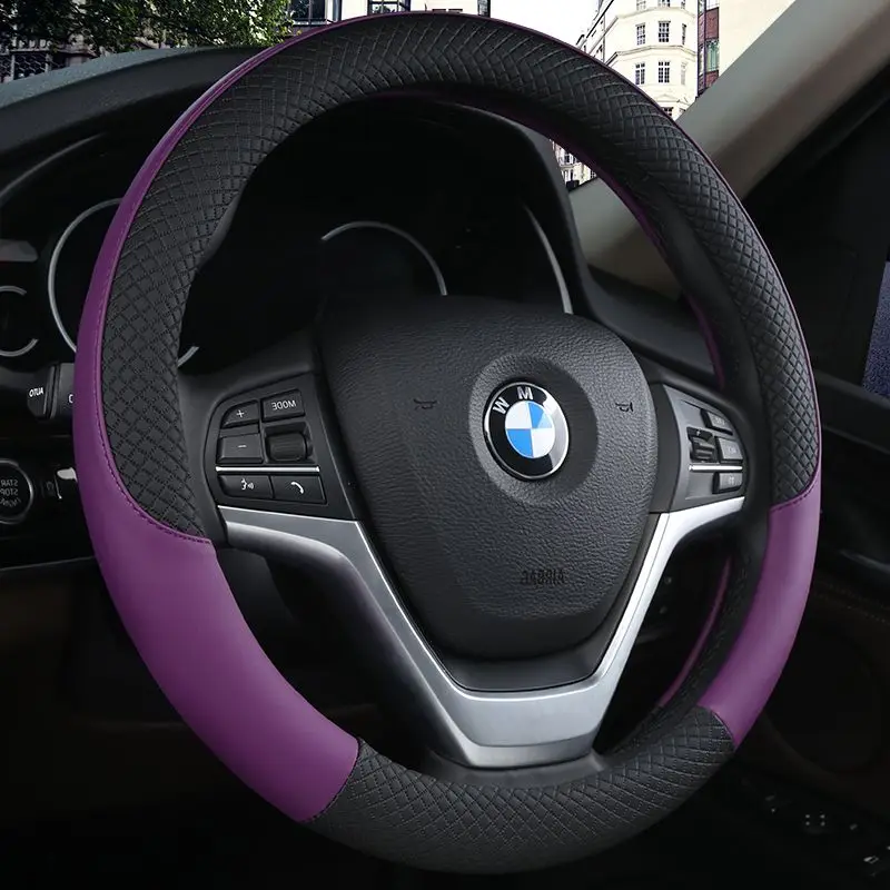 Universal Auto Steering Wheel Covers Anti-Slip PU Leather Car Steering-wheel protective Car-Styling Anti-catch Holder Protor