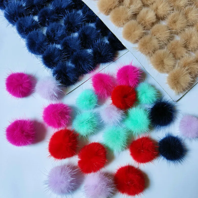 Opakowanie 80 sztuk 30 Mm kolorowe Mink pompony 3Cm puszyste pompony do nakrycia głowy kolczyki breloki Diy zapasy rzemieślnicze materiały