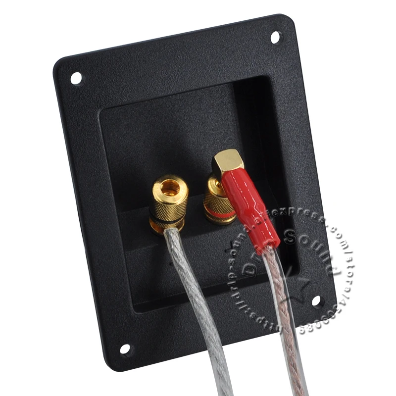 Caja de altavoz rectangular de 2 vías, Terminal de cableado de cobre, poste de encuadernación, 80x104mm, 2 uds.