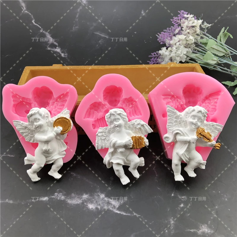 Kinds Sugarcraft Angel Silicone Mold Wing Pendant Fondant 3D Baby Form Cake Decorating Tools Chocolate Gumpaste Resin Art Mould