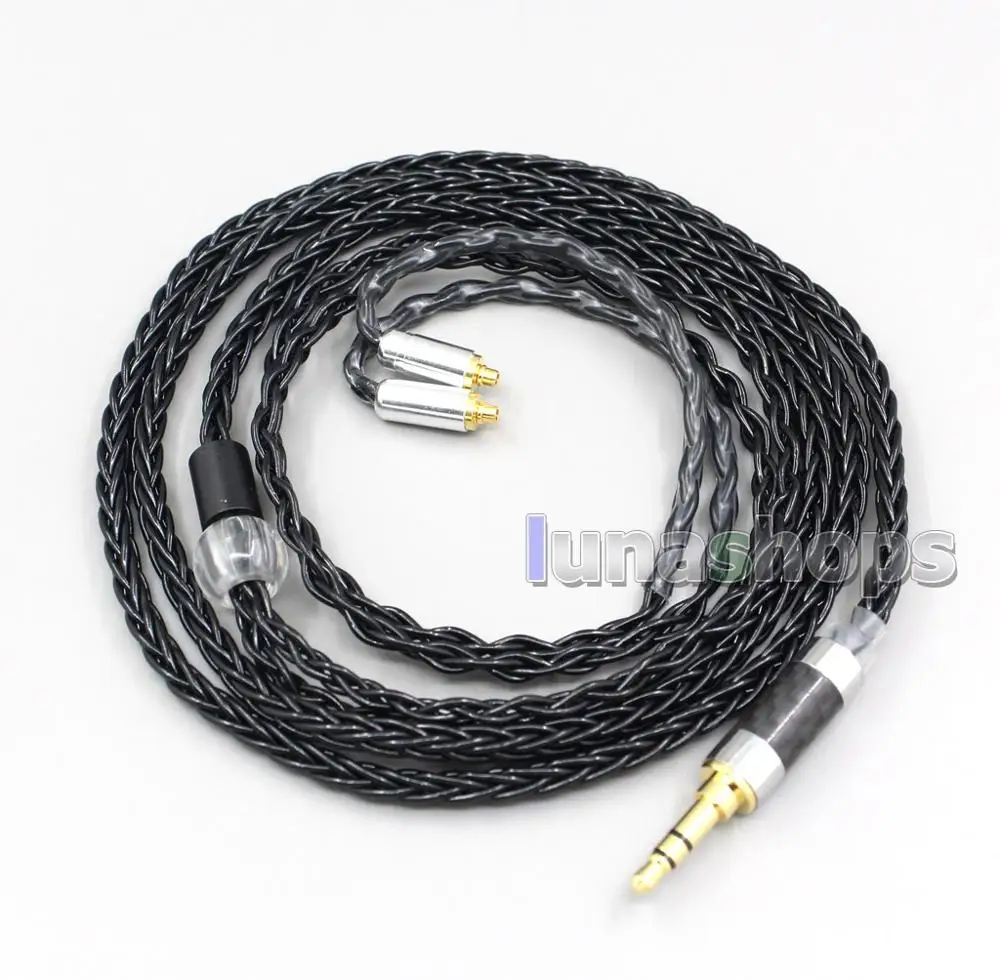 3.5mm 2.5mm 4.4mm XLR 8 Core Silver Plated Black Earphone Cable For Astell&Kern AK T8ie MKII T9ie Xelento LN006595