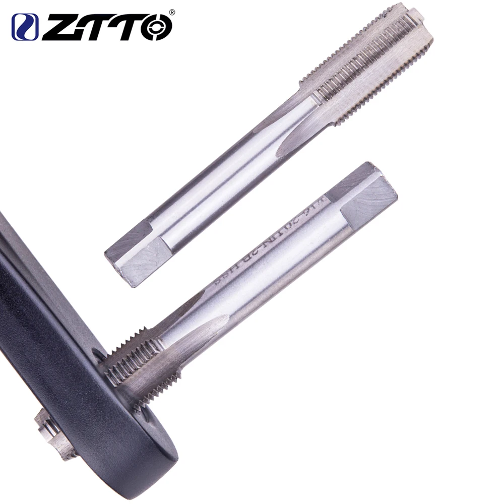 ZTTO 9/16 Inch Bicycle Crank Thread Tapping Device Universal Pedal Thread Tool Crankset Threading Driver Steel Sashes 9 16 Taps