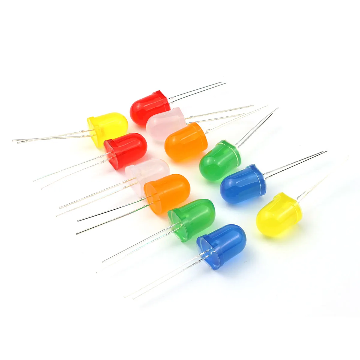 10MM LED Diode Light Assorted Kit  Red Yellow Blue Green Orange for DIY kit