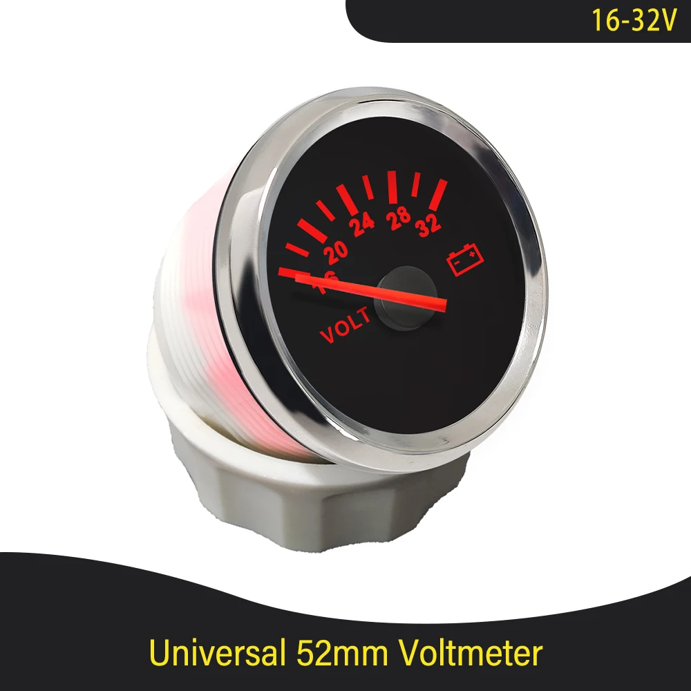 

Водонепроницаемый вольтметр 52 мм 8-16 В 16-32 В 8-32 В с красной подсветкой для авто лодки яхты автофургона мотоцикла грузовик универсальный