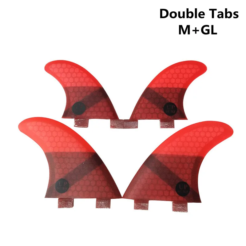 Surfboard Double Tabs quad/Tri-quad fins M+GL surf fins Honeycomb Fibreglass Double Tabs surfboard-fins Free Shipping