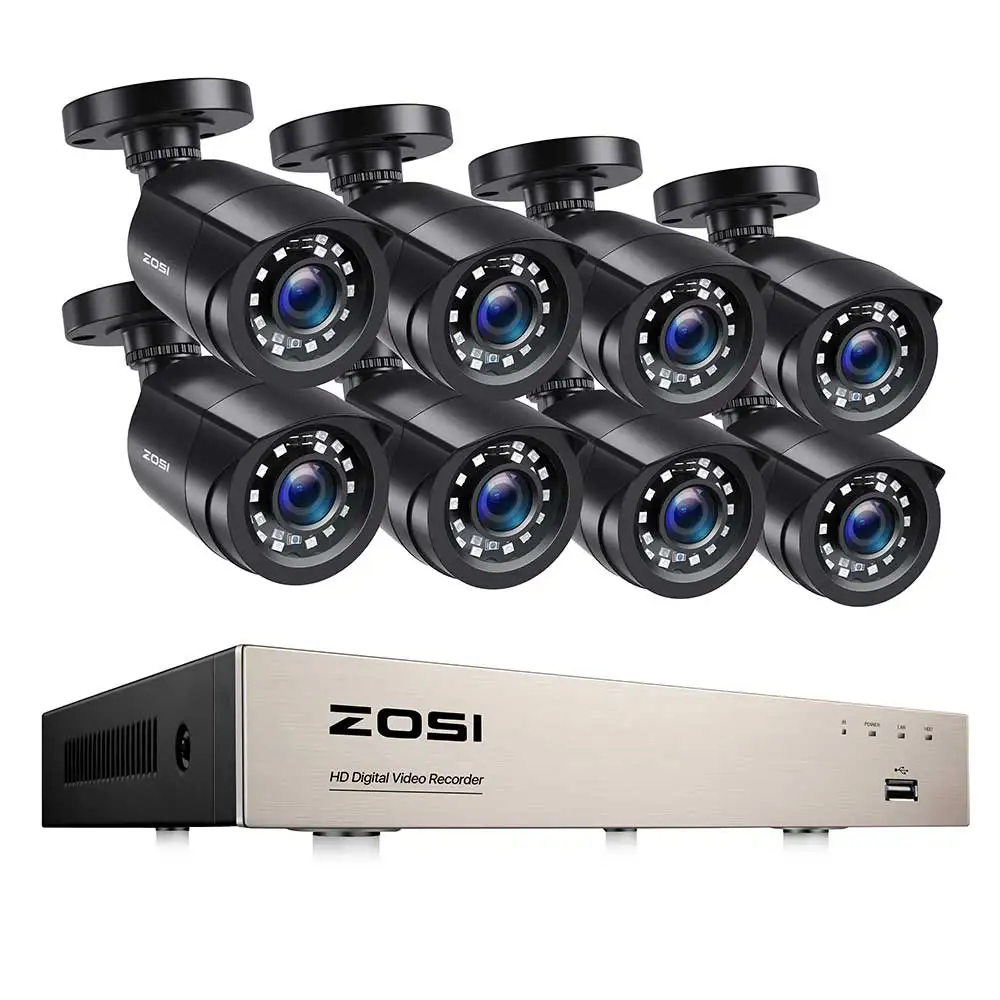 ZOSI 3K Lite Beveiligingscamerasysteem AI Menselijke voertuigdetectie 8CH HD TVI Video DVR Recorder 2MP 1080P CCTV-bewakingscamera