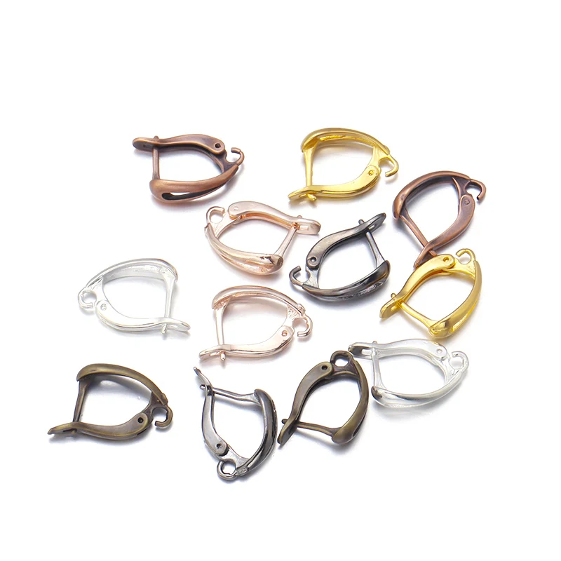 6 teile/los u Form Französisch Ohrring Haken Ohr Draht Hebel zurück offene Schleife für Schmuck herstellung Ergebnisse DIY Ohrring Clips Verschlüsse – Detail 3