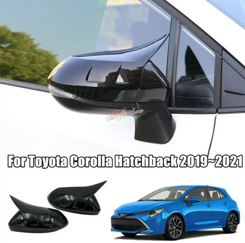 

Fit For Toyota Corolla Hatchback 2019~2021 Glossy black Side Rearview Mirror Cover Trim