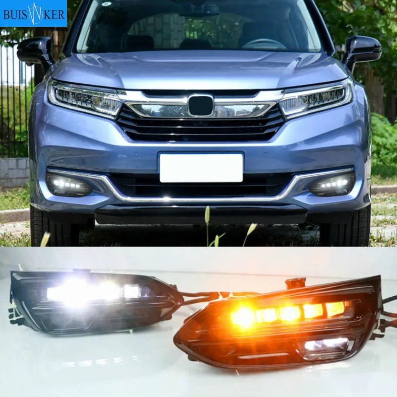 

1 Set DRL Daytime Running Lights Daylight 12V ABS Fog Lamp Cover With Turn Yellow Signal Light For Honda AVANCIER 2020